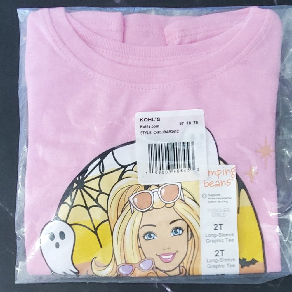 Toddler Girl Barbie "Maliboo Dreamin'" Long Sleeve Graphic Tee Size 2T NWT - Picture 2 of 4